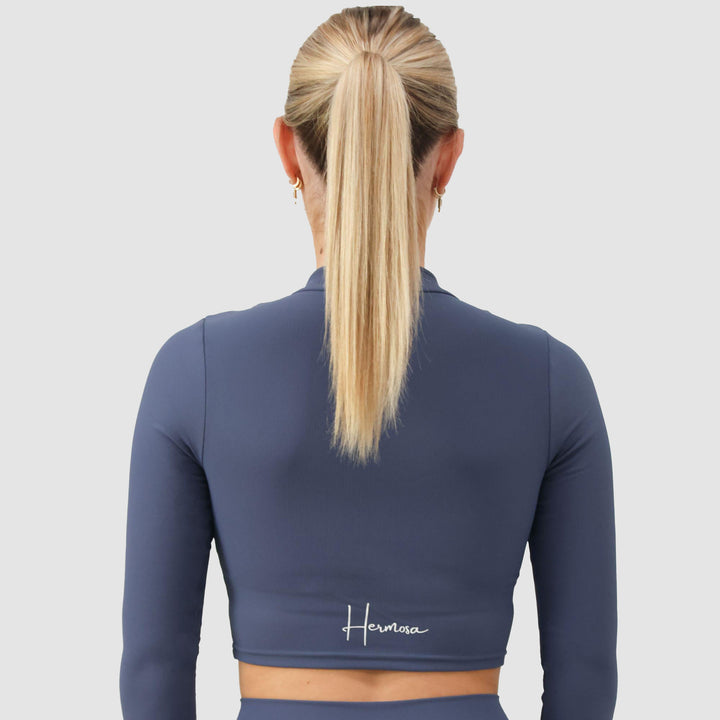 Hermosa Signature Gym Crop Blue Long Sleeve