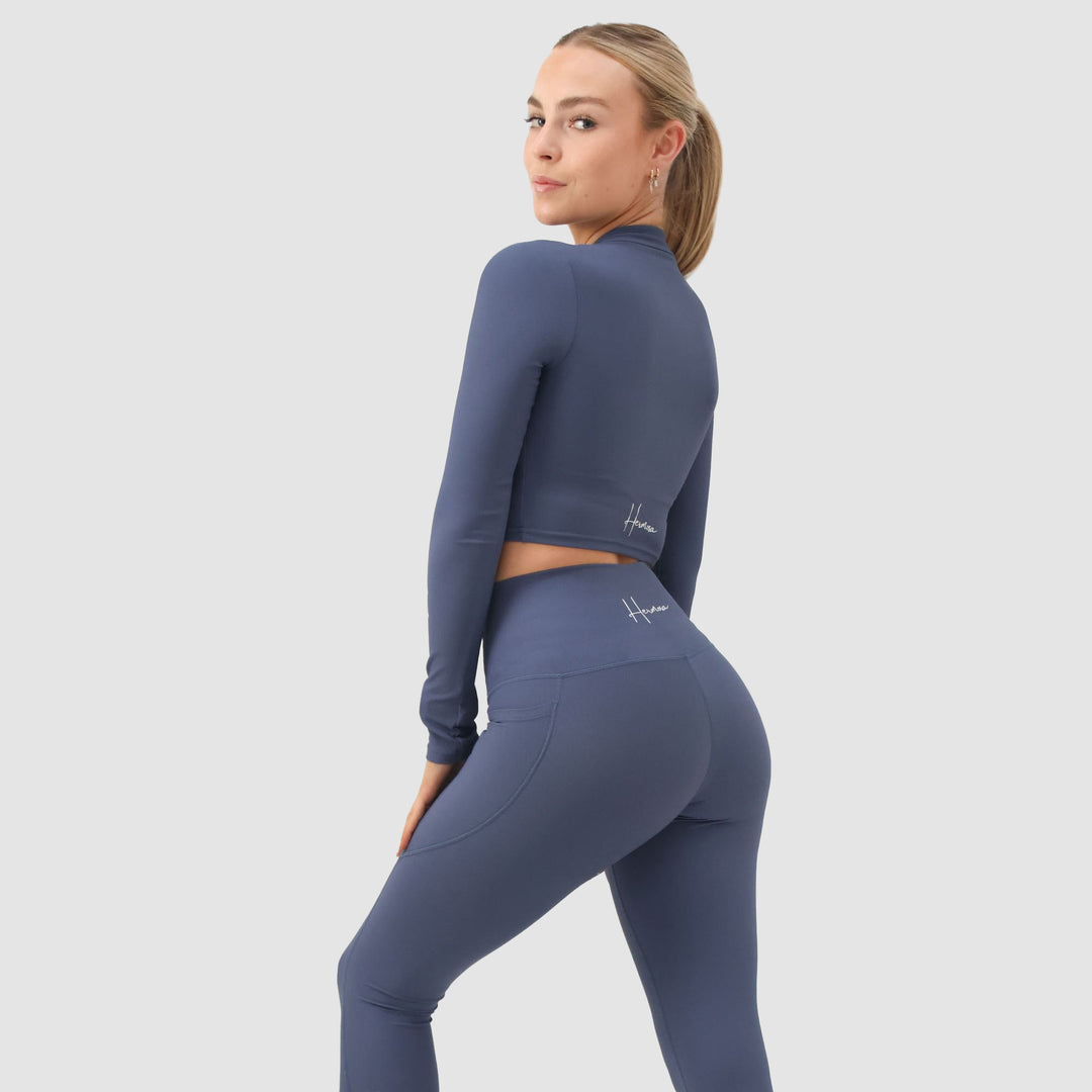 Hermosa Signature Gym Crop Blue Long Sleeve