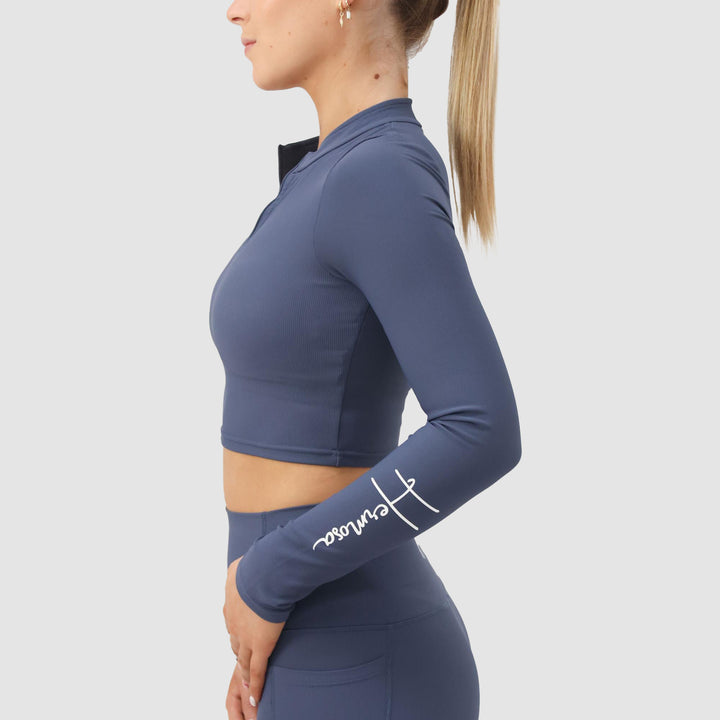 Hermosa Signature Gym Crop Blue Long Sleeve