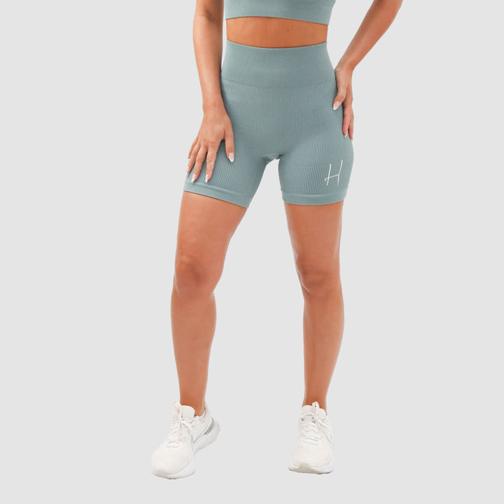 Scarlet Ribbed Womens Cycling Bike Shorts Green