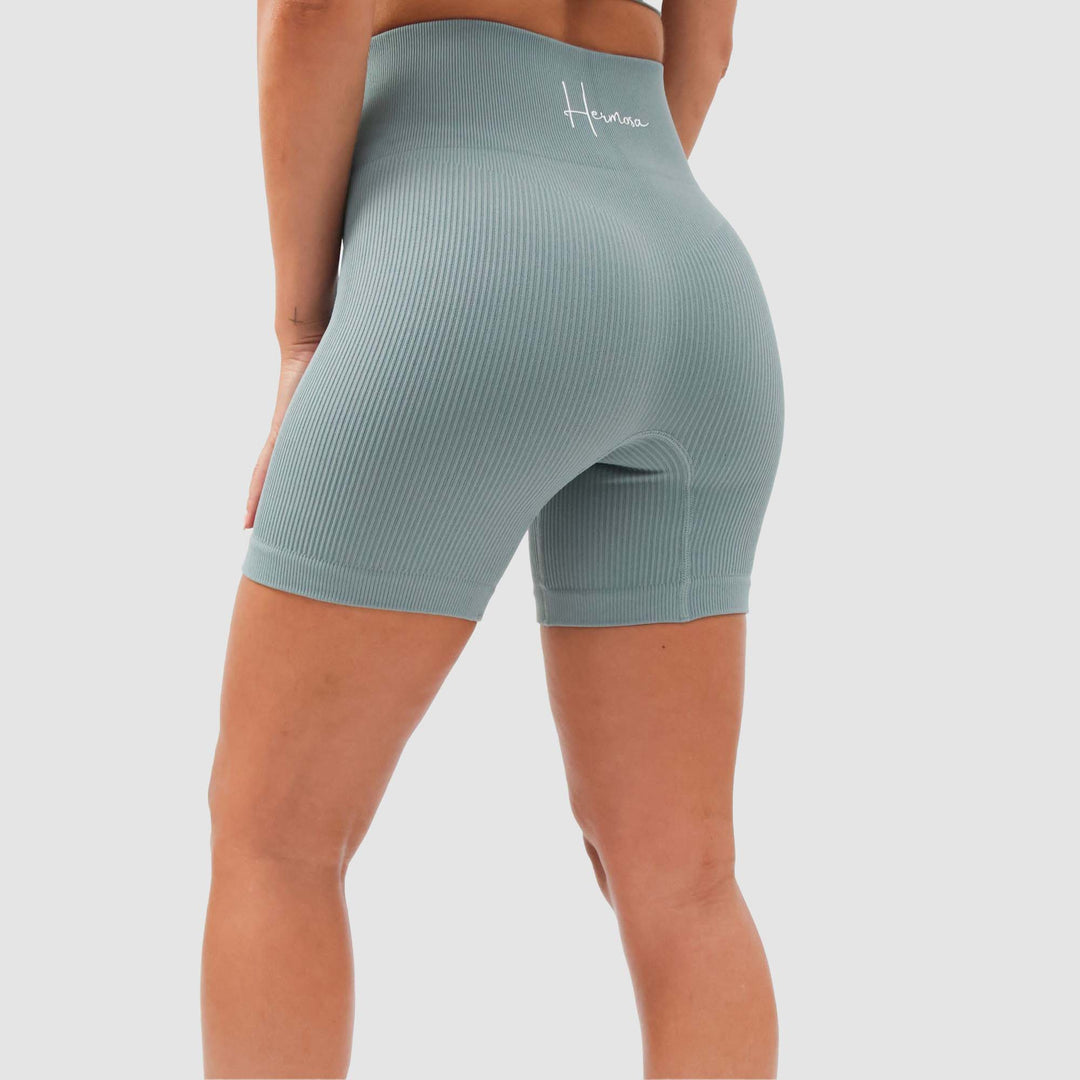 Scarlet Ribbed Womens Cycling Bike Shorts Green